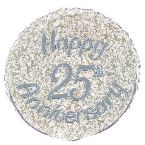 25th Anniversary 45cm (18") Foil Prismatic Balloon